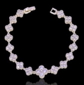 Gold Zirconia Blossom Tennis Bracelet