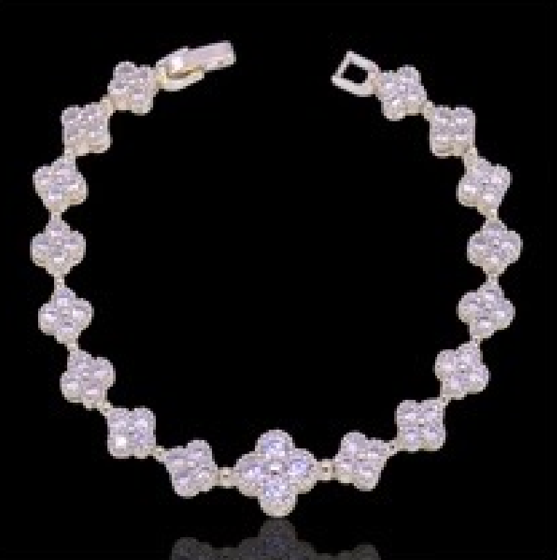Gold Zirconia Blossom Tennis Bracelet