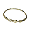 Gold Mariner Link Pave Bangle Bracelet
