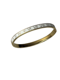Gold White Enamel Roman Numeral Bangle Bracelet