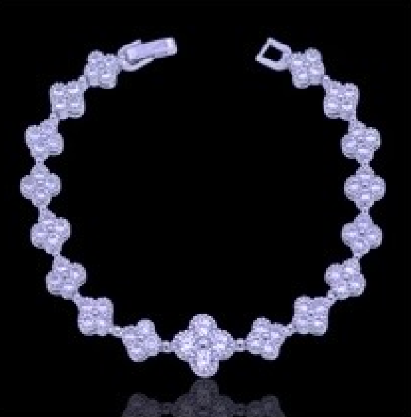 Silver Zirconia Blossom Tennis Bracelet