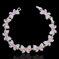 Gold Pink Zirconia Bow Tie Tennis Bracelet