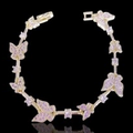 Gold Purple Zirconia Butterfly Bracelet