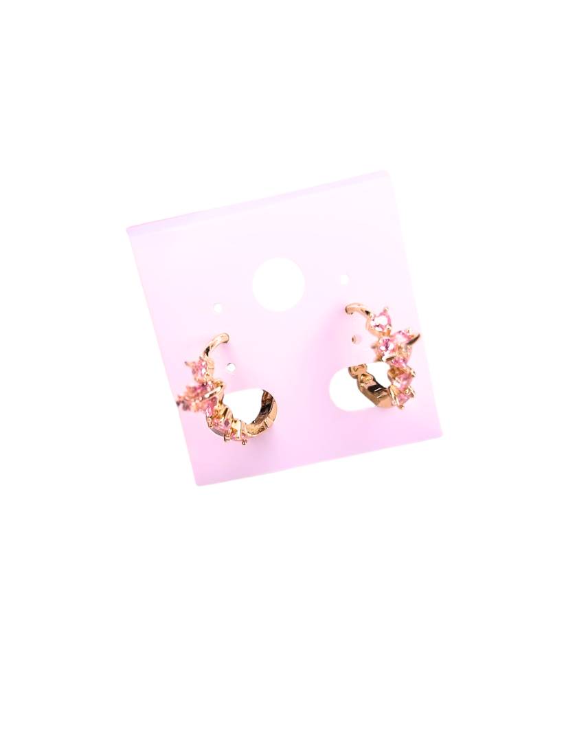 Sweetheart Pink Huggie Earrings