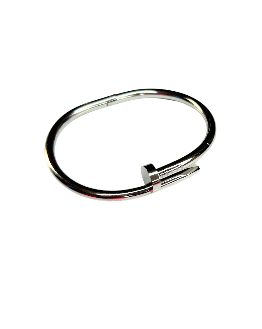 Bold Nail Cuff Bangle (silver)