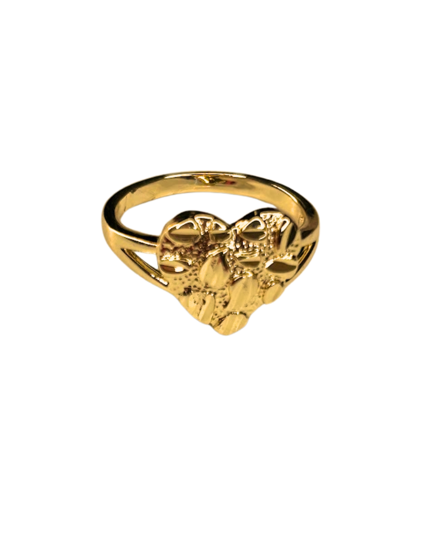 Golden Heart Nugget Ring
